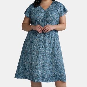 Women’s 2x midi dress flutter short sleeve 20-22 summer terra & sky 2xl 20w